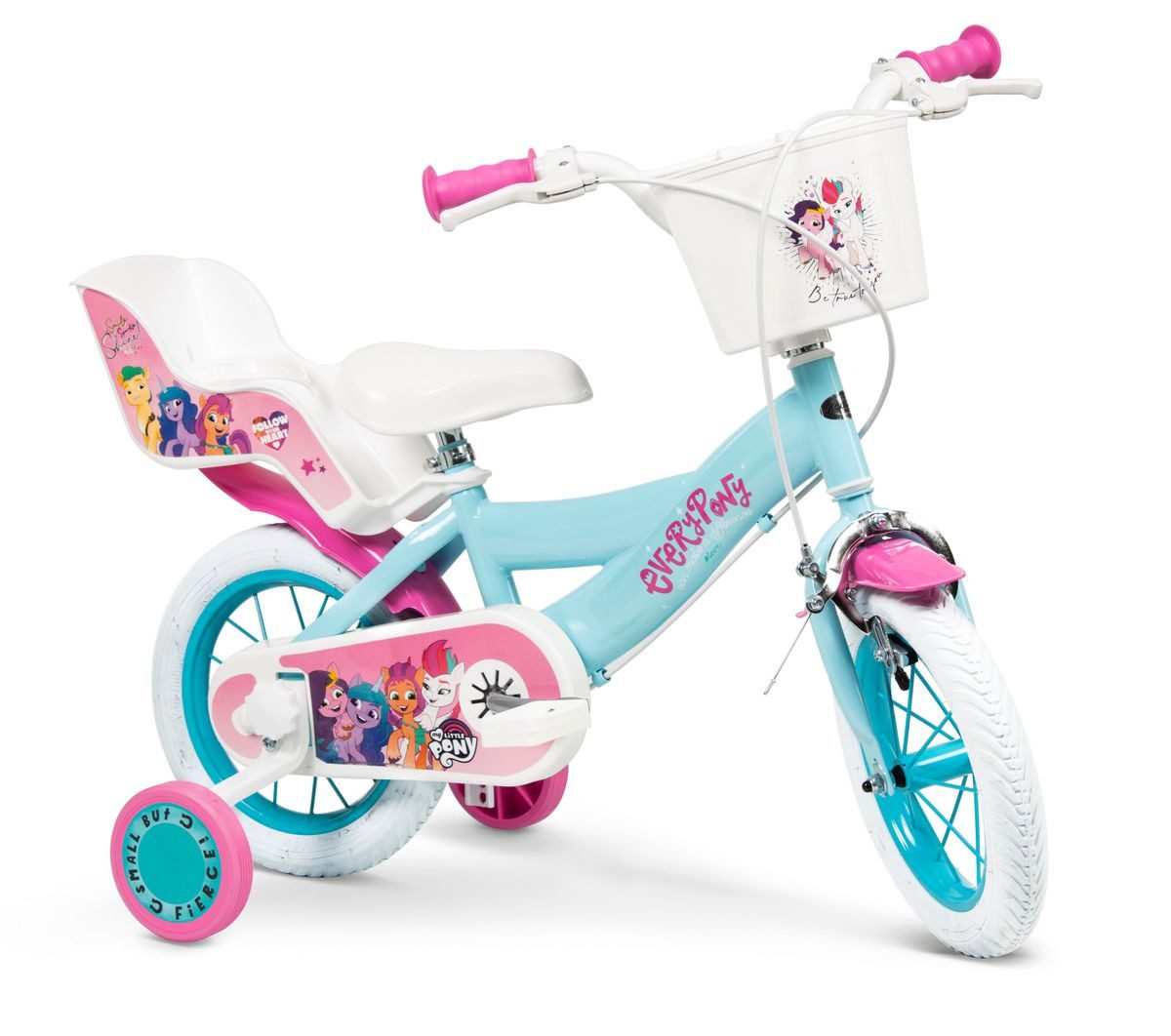 Toimsa Bikes Kinderfahrrad 12 Zoll Kinder Mädchen Fahrrad Kinderrad Rad Bike My Little Pony 1297, 1 Gang, Puppensitz, Korb, Stützräder