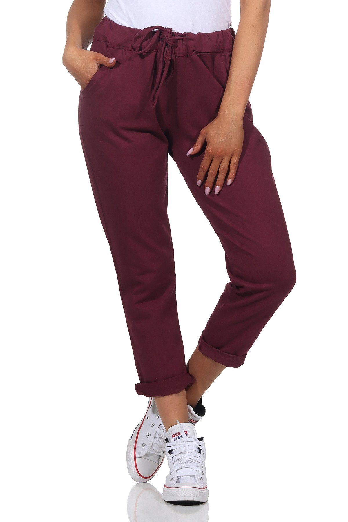 CLEO STYLE Jogginghose Damen Jogginghose 3569 36-40 Bordo günstig online kaufen