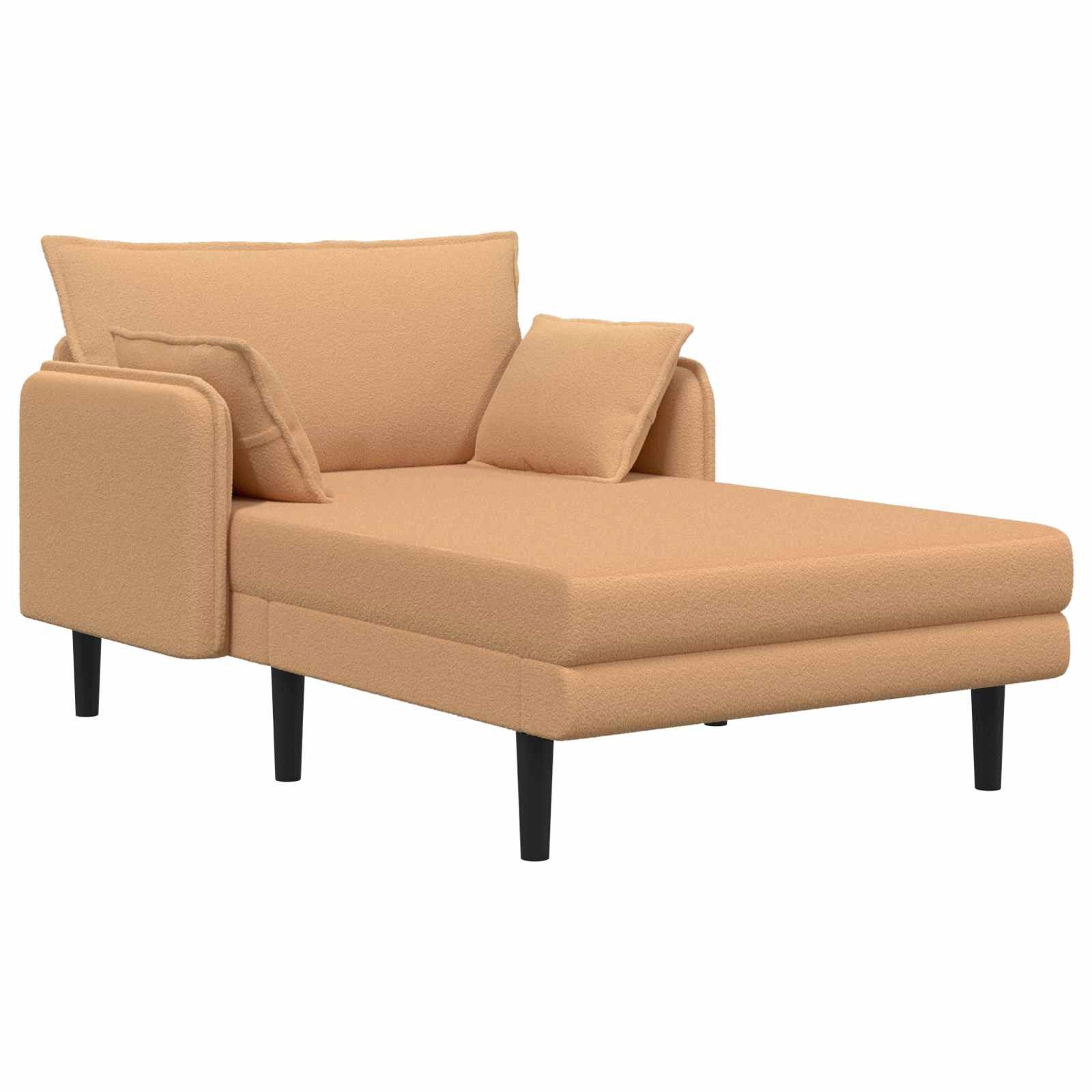 vidaXL Chaiselongue Große Chaiselongue Beige Bouclé, 1 Teile