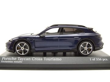 Minichamps Modellauto Porsche Taycan Cross Tourismo Turbo S 2021 blau metallic Modellauto, Maßstab 1:43