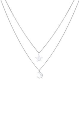 Elli Kette mit Anhänger Mädchen Layerkette Sternenhimmel 925 Silber, Astro