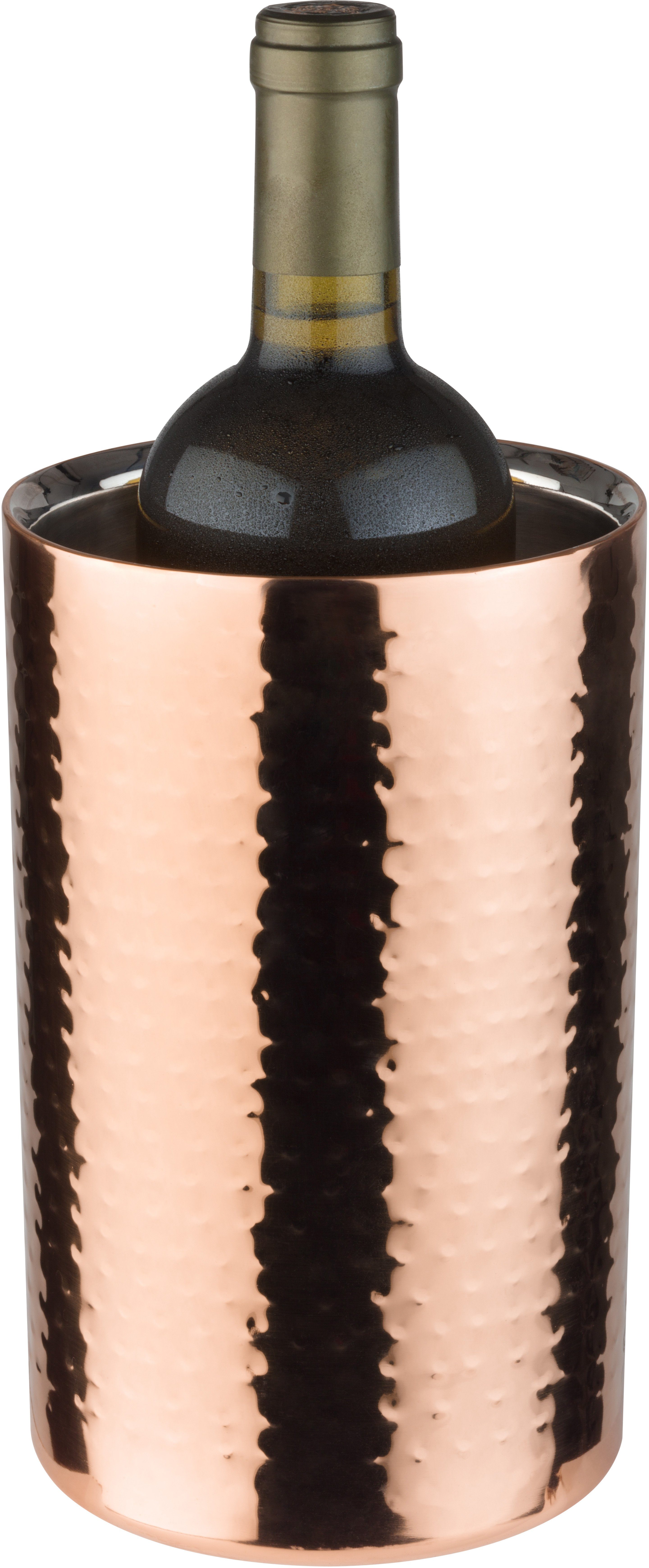 APS Wein- und Sektkühler COPPER, Kupfer mit Hammerschlagoptik, für 0,7-1,5 Liter-Flaschen, Ø 12 cm