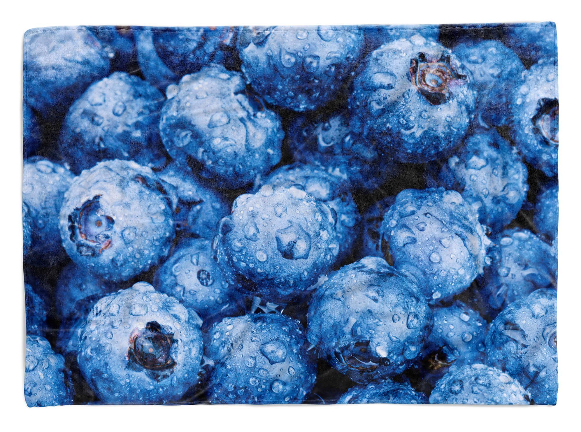 Früchte, Sinus Baumwolle-Polyester-Mix Fotomotiv Art Saunatuch mit (1-St), Kuscheldecke Handtuch Handtücher Strandhandtuch Blaubeeren Handtuch