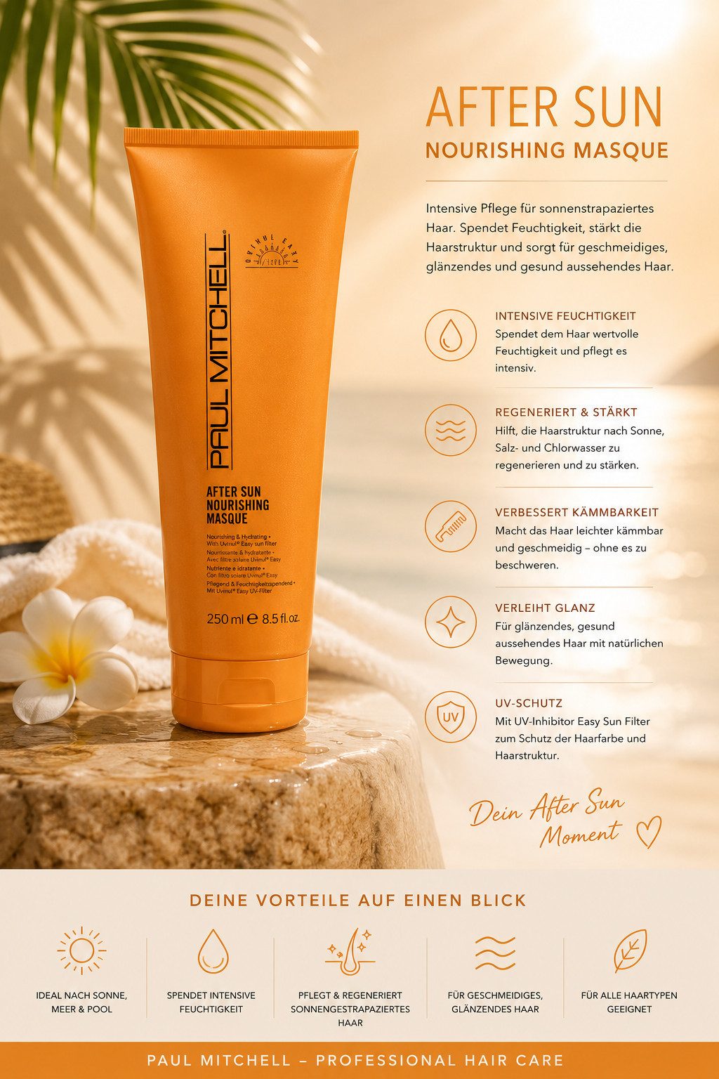 PAUL MITCHELL Haarmaske After Sun Nourishing Masque 250 ml, pflegt sonnenstrapaziertes Haar