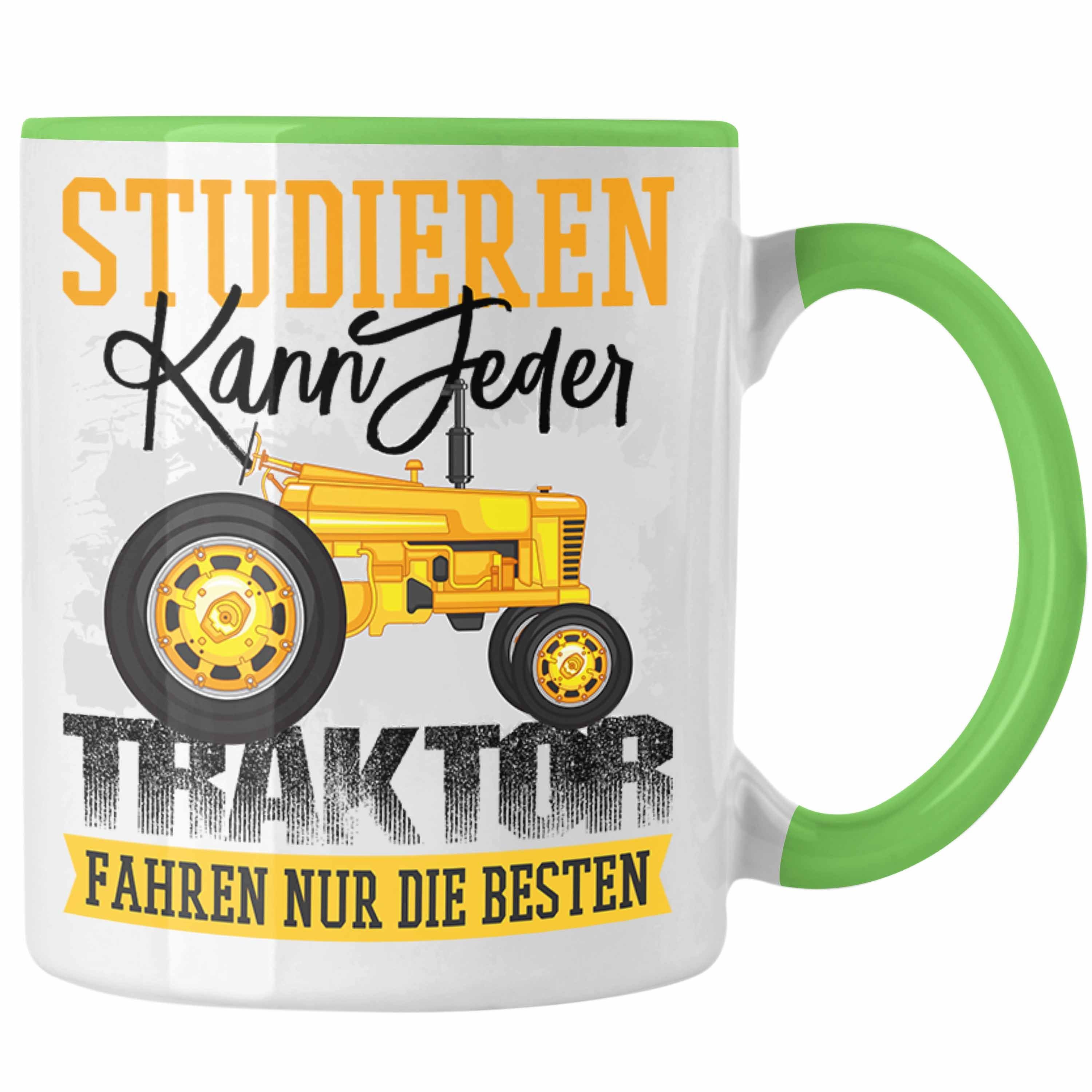 Trendation Tasse Trendation geschenk - Tasse Nur Landwirt Traktor Studieren Bauer Grün Die Fahren Besten kann Jeder