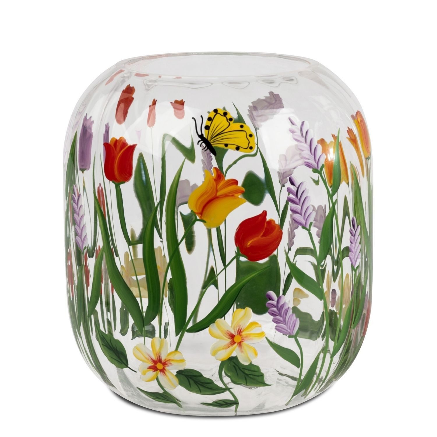 formano Dekovase Wiesenblumen, Höhe: 18cm, Farbe: Transparent, Motiv: Blumen