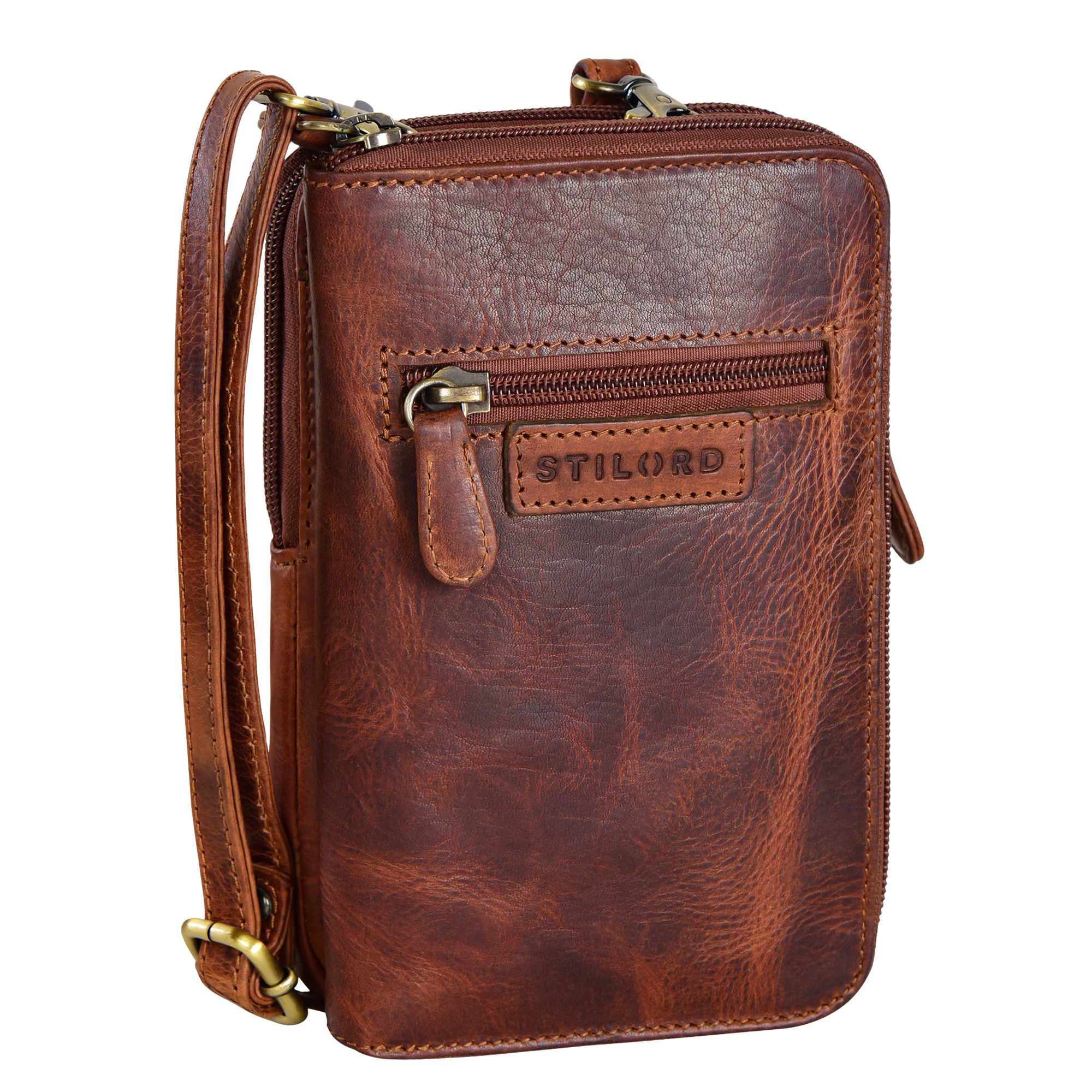 Handtasche "Peter" 2-in-1 Leder Brustbeutel Handytasche für Herren & Damen