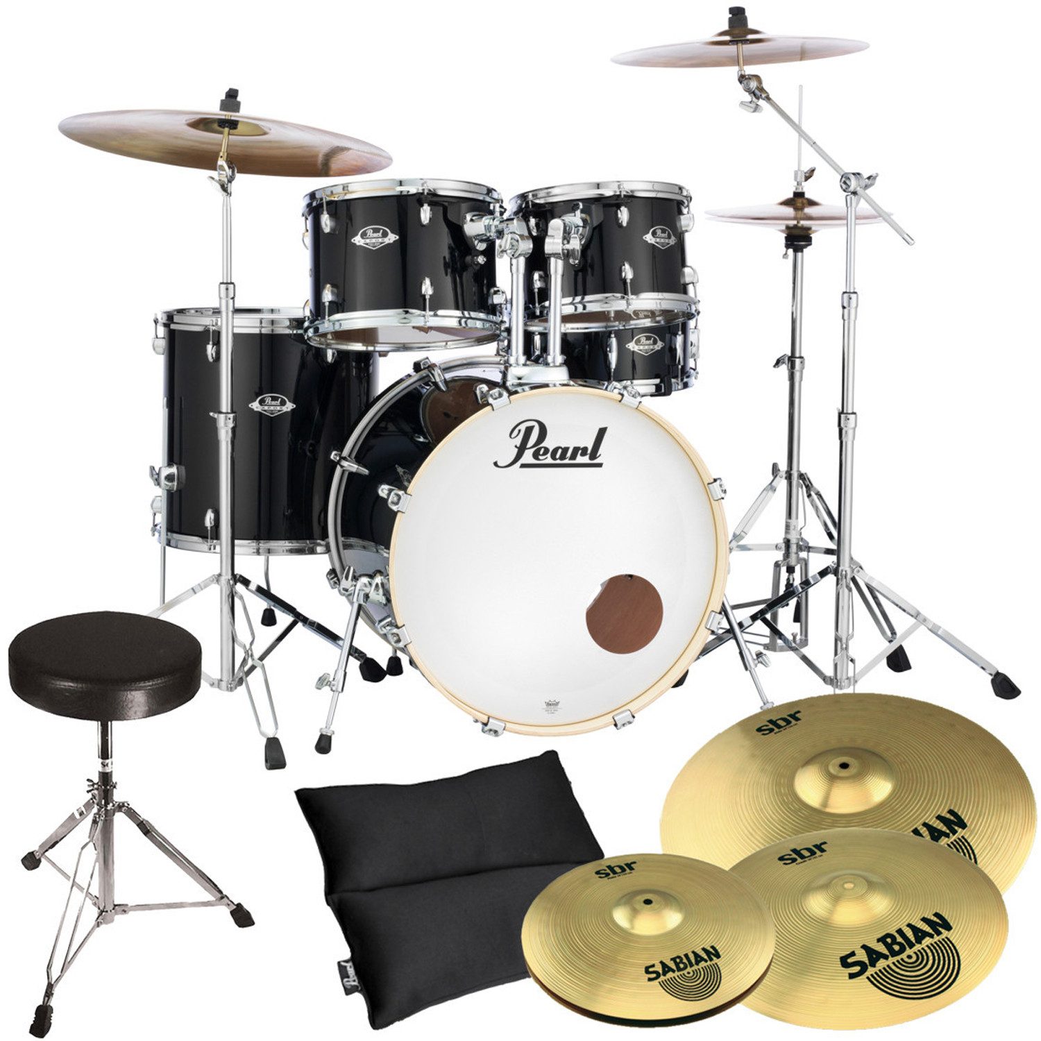 Schlagzeug Pearl Export EXX705NBR-C31 Black mit Becken mit Hocker