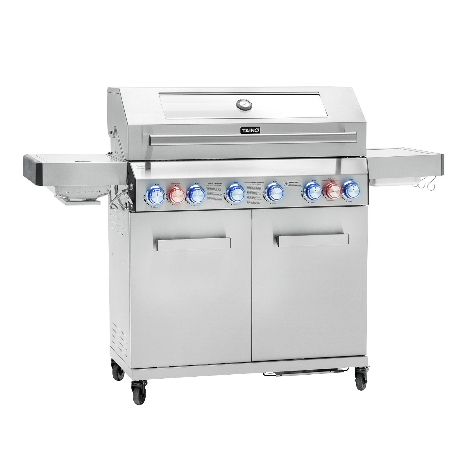 TAINO Gasgrill PLATINUM, YAMARA 4+2, Gusseisenrost, Backburner, Sear-Brenner