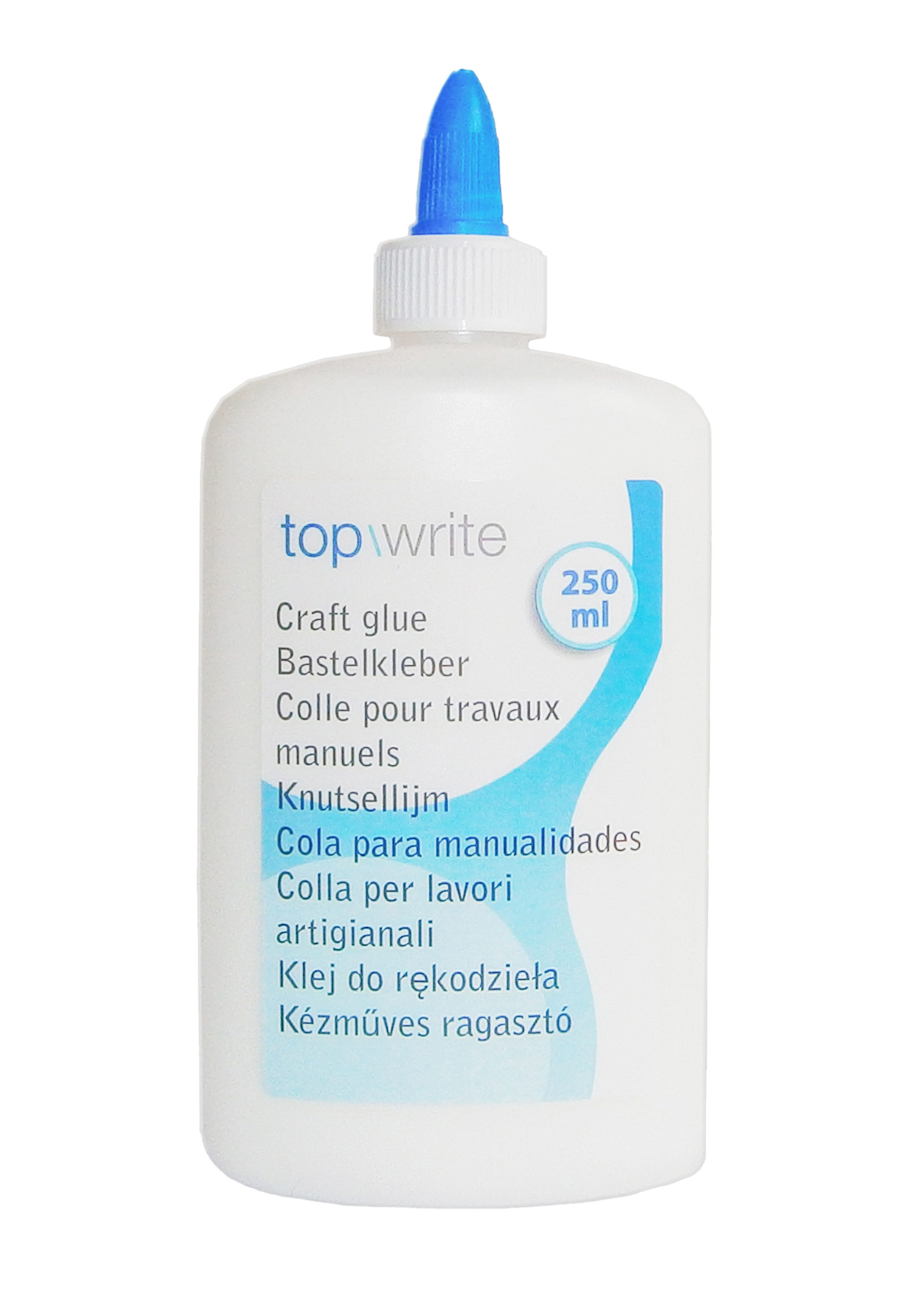 Topwrite Bastelkleber BASTELKLEBER 250ml PVA Weiss Kleber Bastelleim Holzleim 08, Klebstoff Leim Bastel