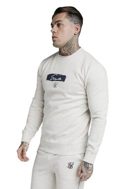 Siksilk Sweater SikSilk Herren Pullover TAPE CREW SWEAT SS-17207 Light Grey Beige Grau