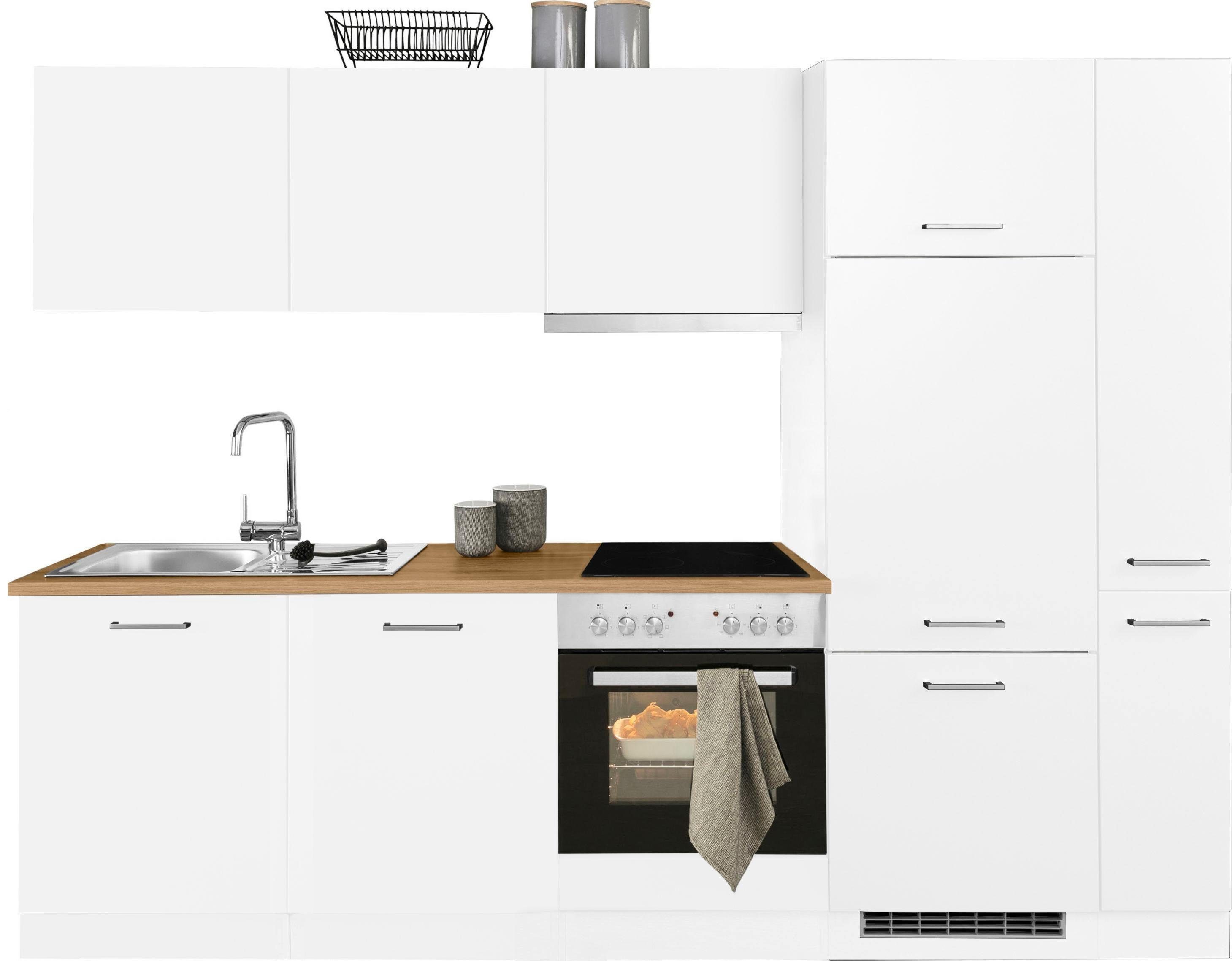 KOCHSTATION Küchenzeile KS-Kehl, mit E-Geräten, Breite 270 cm, inkl. Kühlschrank