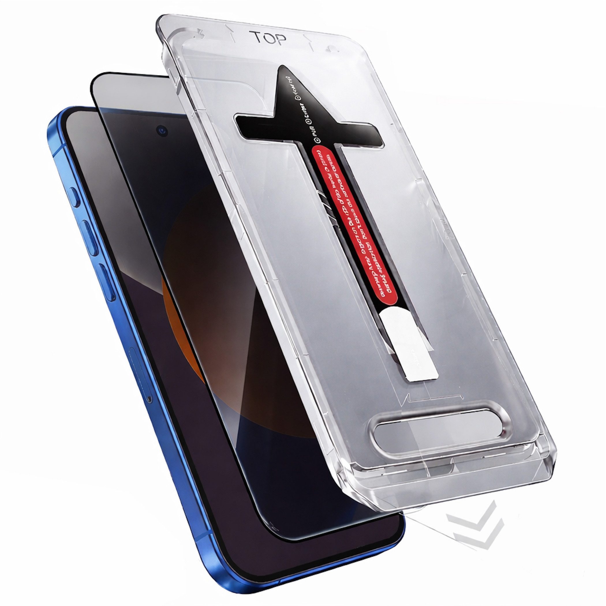 Wigento Handyhülle Für Xiaomi Redmi Note 15 Pro 5G Easy Install Privacy 9H Schutz Glas, Selbstmontage Ausrichtungsgehäuse