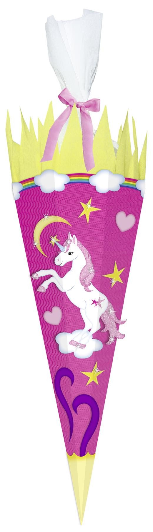 URSUS Schultüte URSUS Schultüten-Bastelset Easy Line Einhorn - 68cm, Verschluss Krepp