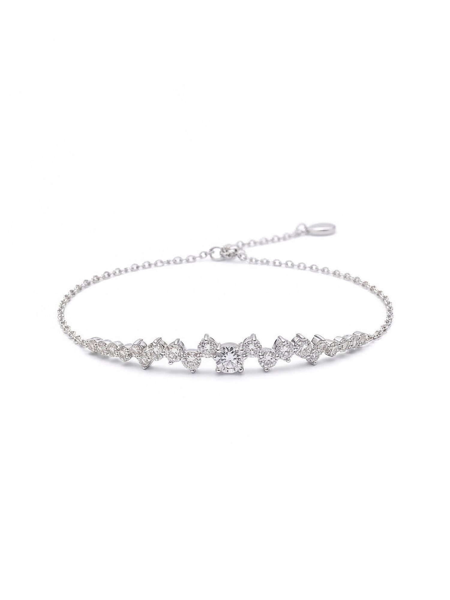 Staufergold Tennisarmband Tennis-Armband „Luxe Five“ Silber 0,5ct, hypoallergen und wasserfest