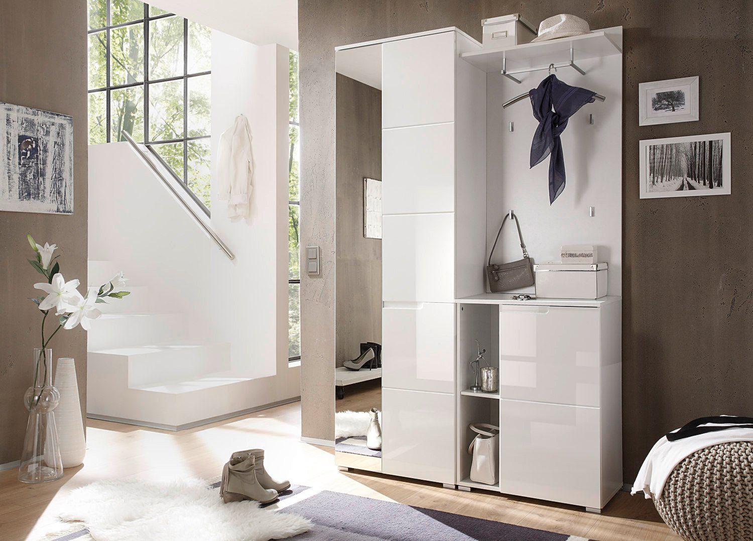 moebel-dich-auf Kompaktgarderobe SLICE (Garderobenschrank + Paneel + Schuhs günstig online kaufen