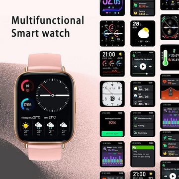 MicLee Smartwatch (1,69 Zoll, Andriod iOS), Armband EKG PPG Blutdruck Monitor Farbbildschirm Uhr Wasserdicht IP67