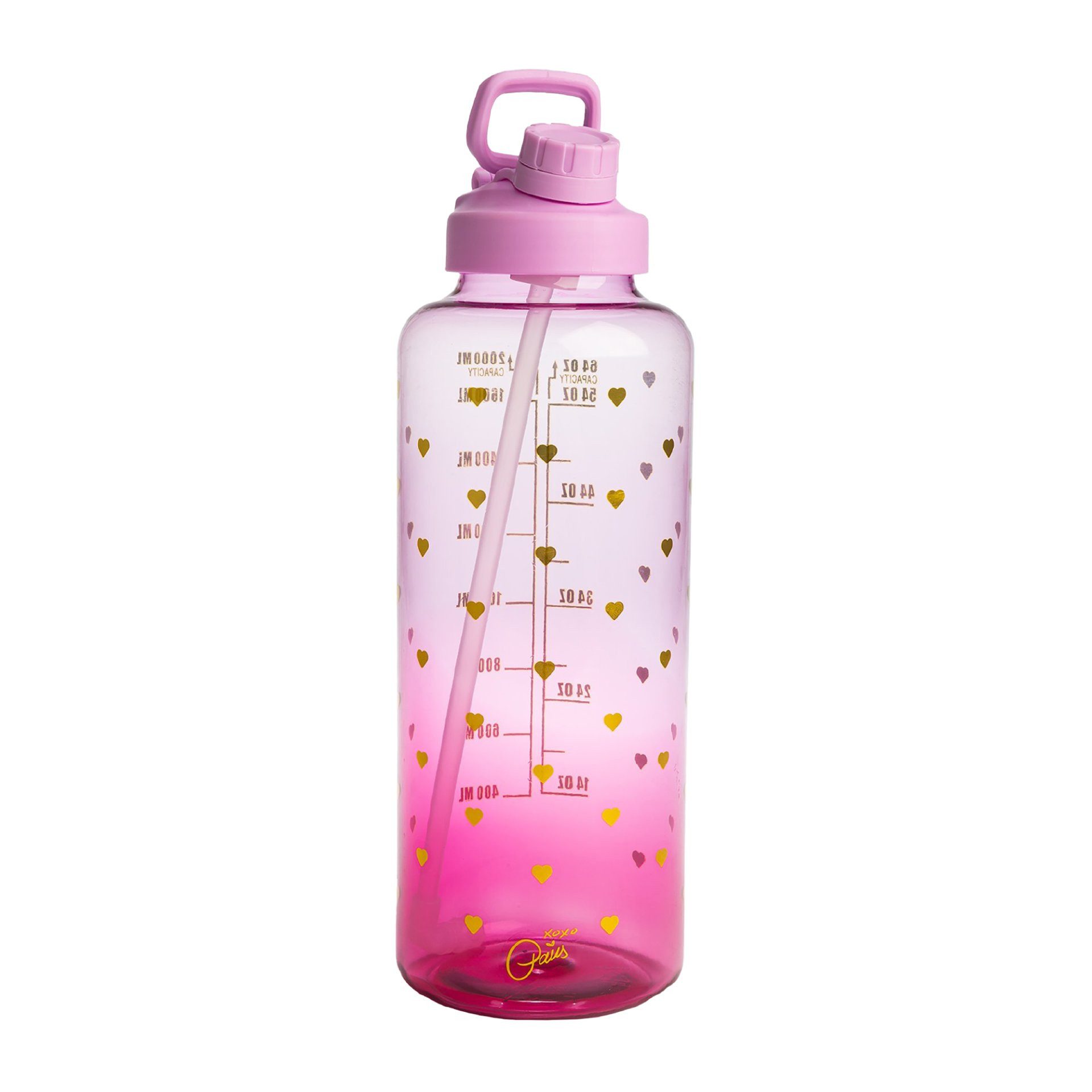 Trinkflasche Trinkflasche 1,8 Liter in lila - Auslaufsicher mit Strohhalm