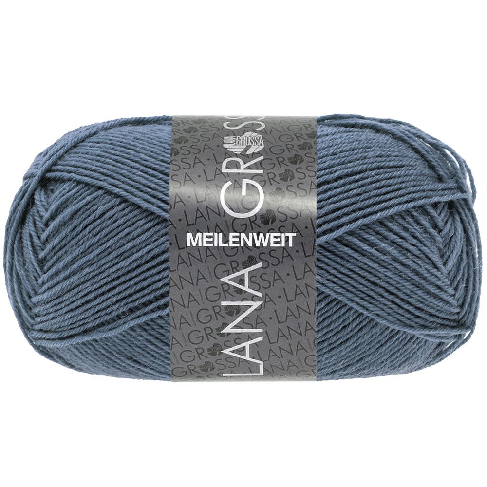LANA GROSSA MEILENWEIT 50 g UNI Häkelwolle, 210 m (4-fach Sockenwolle mit 80 % Schurwolle), 50 g