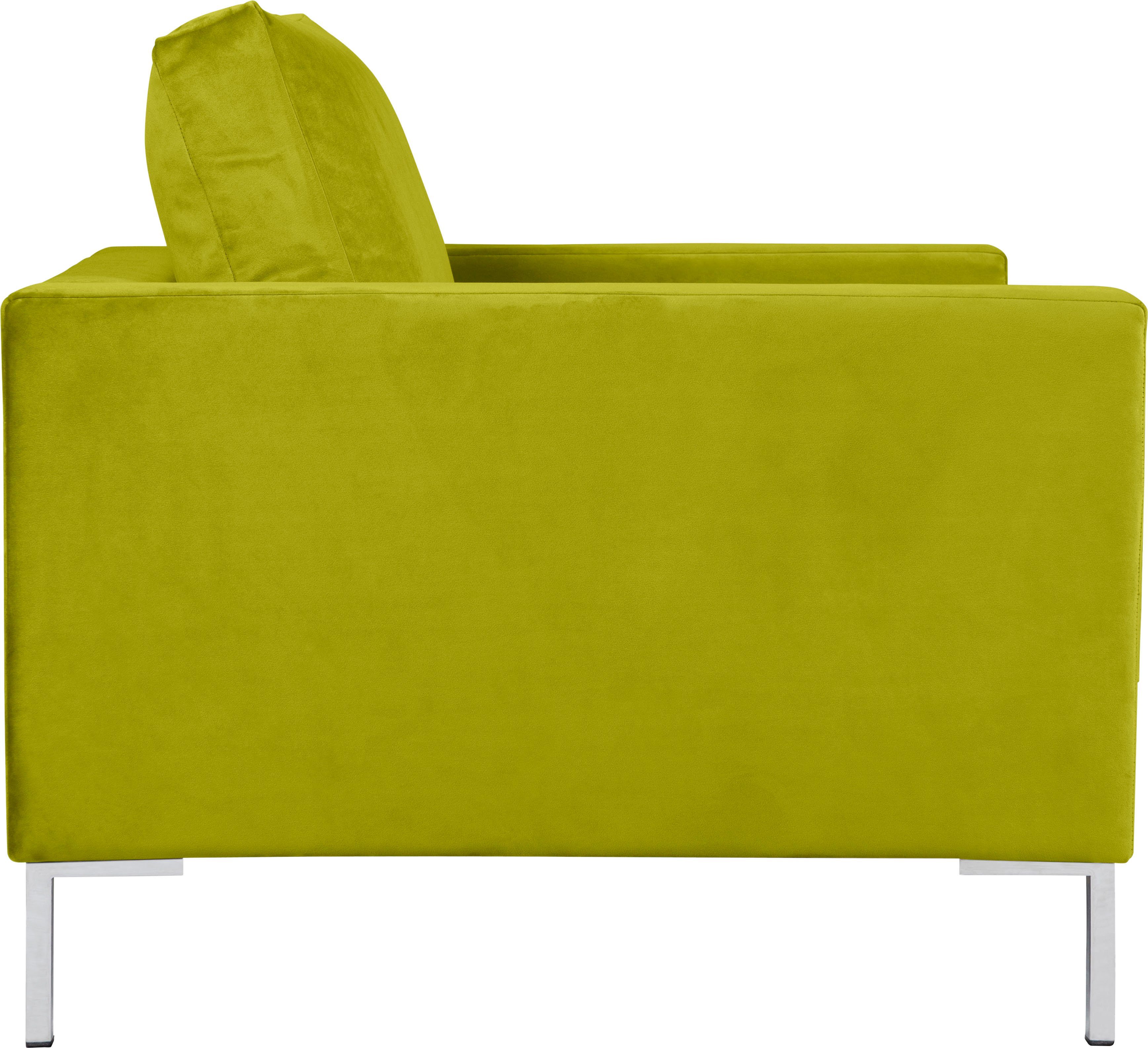 Velina, Gerberei green Sessel mit Alte Metall-Winkelfüßen