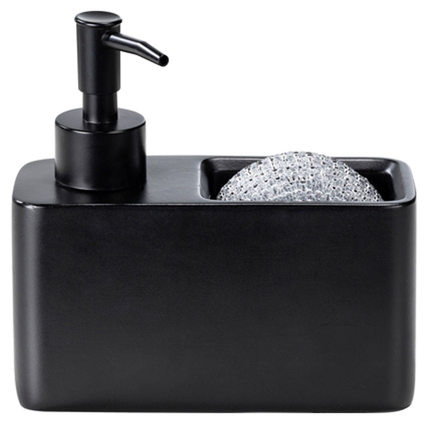 WENKO Дозаторы для моющих средств Geschirrspül-Set 2-teilig RESA, Schwarz, B 14,5 cm, Kunststoff, Polyresin, für 150 ml