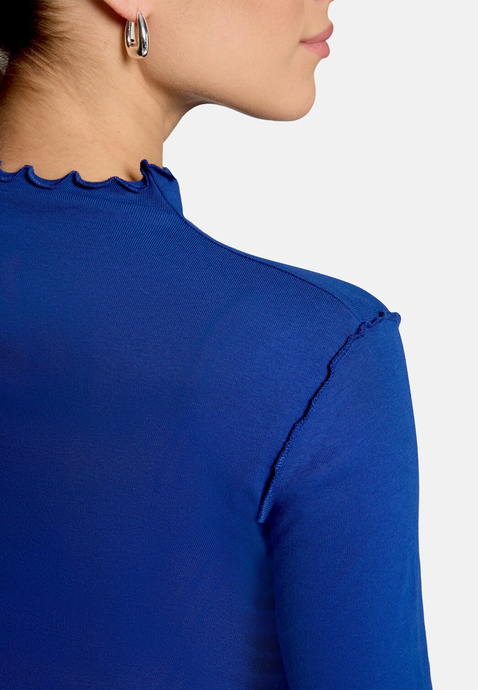 Zero Kurzarmshirt Damen unifarben (1-tlg) mit Wellenkante – Bild 4 von 5