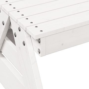 vidaXL Gartentisch Picknicktisch für Kinder Weiß 88x122x58 cm Massivholz Kiefer (1-St)