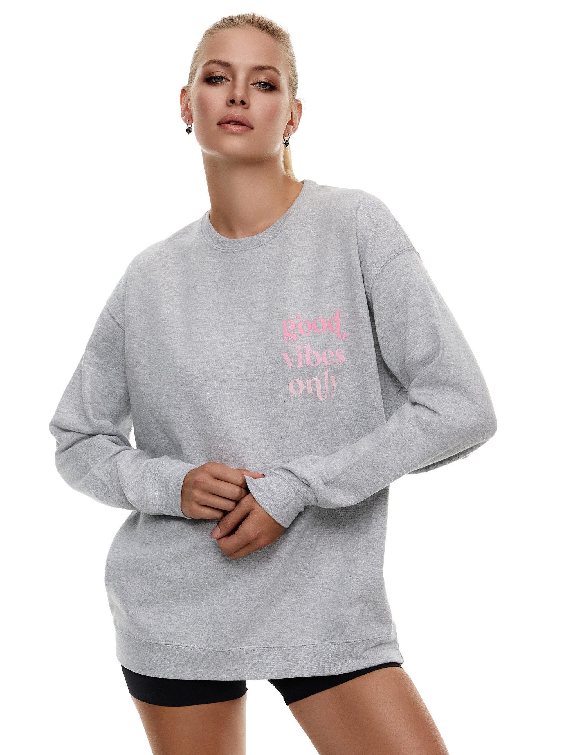 Worldclassca Sweatshirt Worldclassca Oversized Sweatshirt Good Vibes Print günstig online kaufen