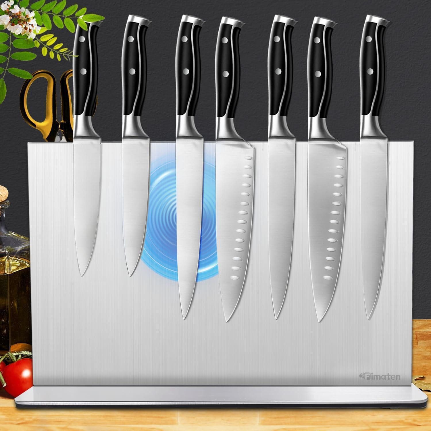 LuxusKollektion Magnet-Messerblock Magnetischer Messerblock Edelstahl 40cm Silber Doppelseitig