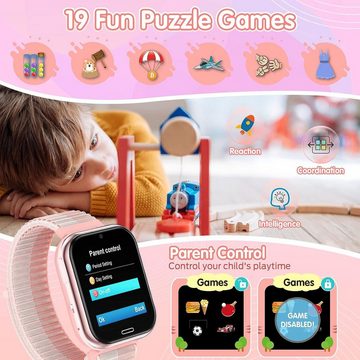 Ucani Smartwatch (1,69 Zoll), Kinder Smartwatch Spiele Anruf Schrittzähler Geschenk 3-12 Jahre