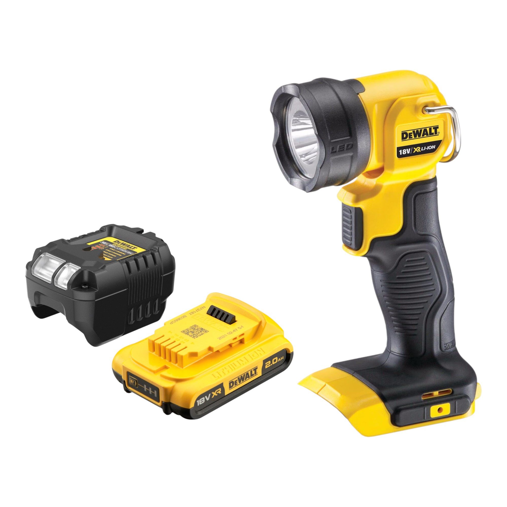 Baustrahler DCL 040 D1 Akku Lampe 18 V 110 Lumen + 1x Akku 2,0 Ah + Ladegerät