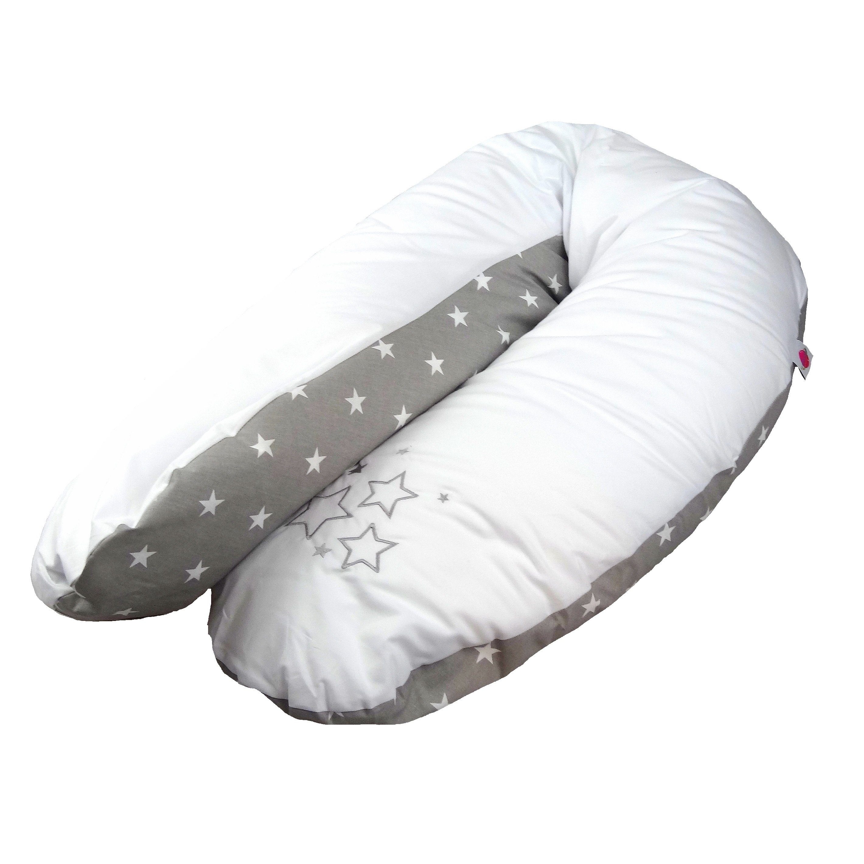 Babymajawelt Stillkissen Stillkissen Perlenfüllung, Schwangerschaftskissen STARS, Prall gefüllt, Seitenschläferkissen XL 190 x 64 cm, gestickter Motiv, Individuell anpassbar, Speichert Wärme!. € 59,90, (€ 59,90 pro 1 Stk).