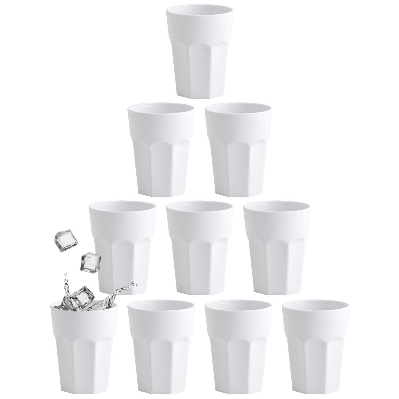 Engelland Becher Kunststoffbecher in modernen Pastellfarben, 250 ml, Mehrweg, 10-tlg., Kunststoff, spülmaschinengeeignet, bruchfest, wiederverwendbar, 250 ml, 0,25 Liter