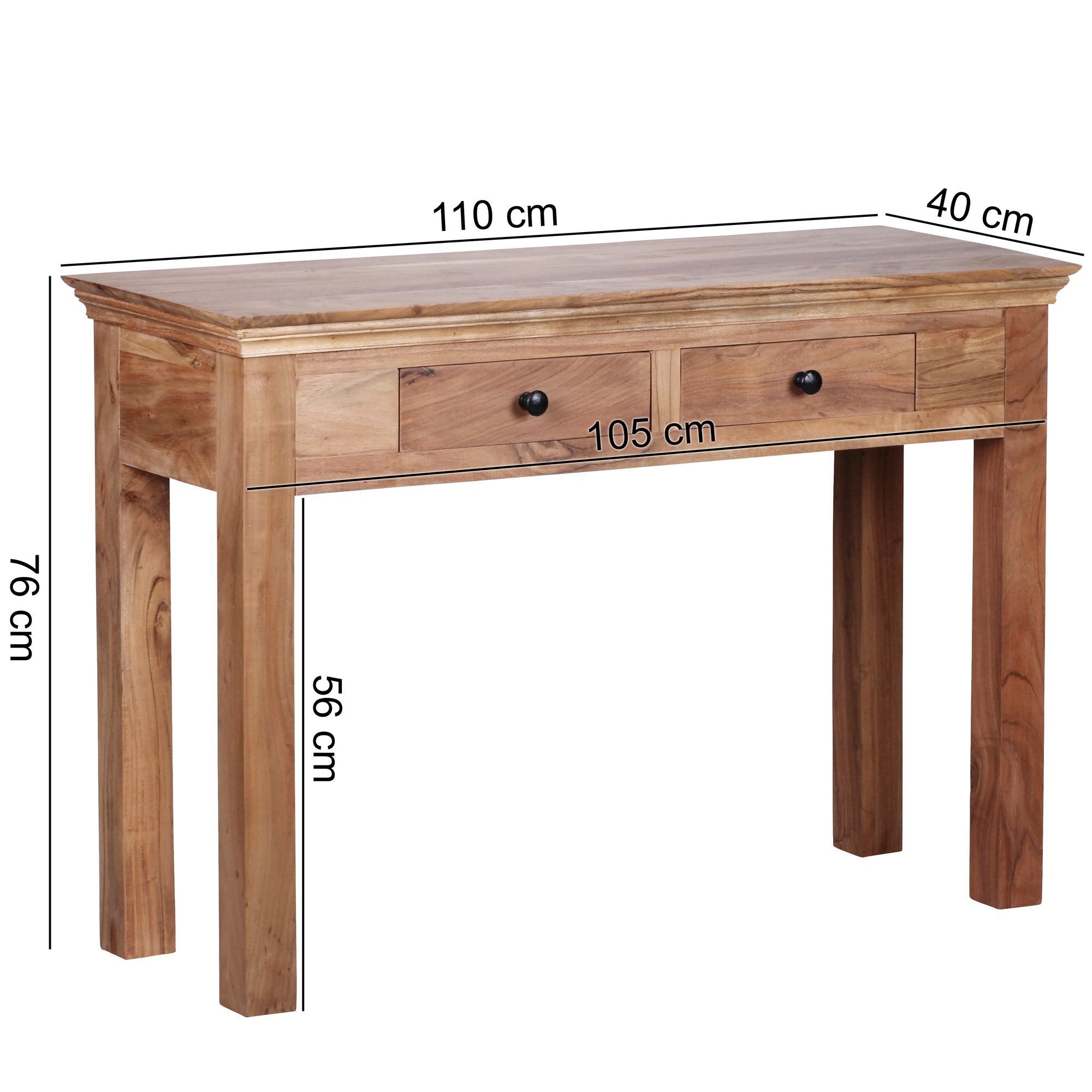 FINEBUY Konsolentisch SuVa2385_1 Massivholz Konsole Schreibtisch 110 x 40 c günstig online kaufen