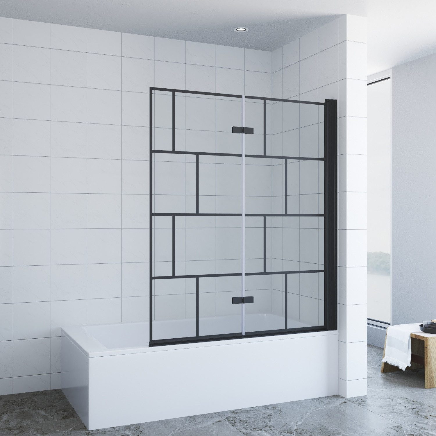 AQUALAVOS Badewannenaufsatz Badewannenaufsatz 80/120/150 cm Nano Glas Dusch günstig online kaufen