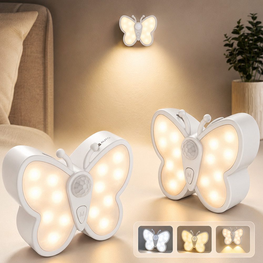 PRIISF Nachtlicht LED Wandleuchte Akku Kabellose Wandlampe Innen Modern Bewegungsmelder, USB-Aufladbare, süße Tiere Kinder Nachttischlampe, Flurlampen Wandbeleuchtung Wand-Lampe Strahler Effekt Leuchte Licht, Wandbeleuchtung für Wohnzimmer Schlafzimmer Treppen
