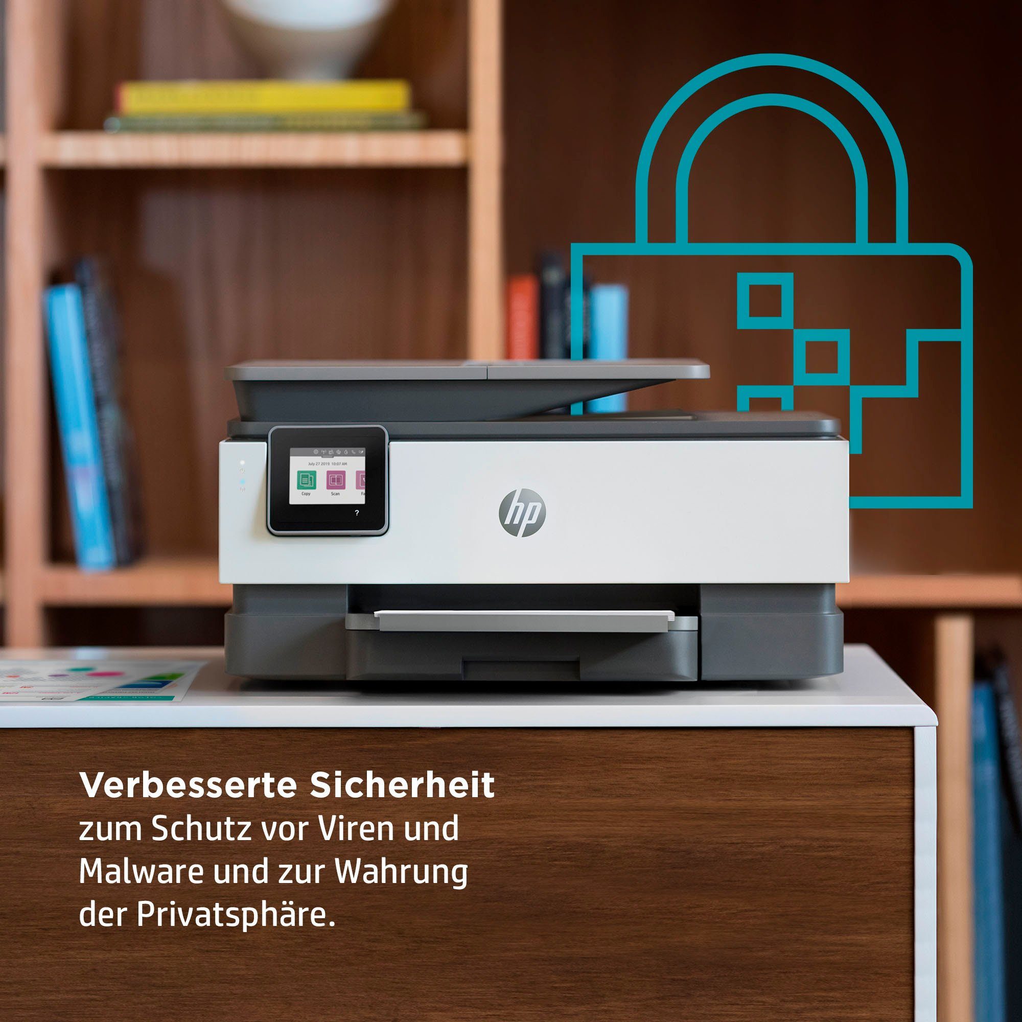 A4 Multifunktionsdrucker, (Ethernet), Pro (Wi-Fi), Ink WLAN All-in-One Instant OfficeJet color HP+ kompatibel) HP 8022e (LAN