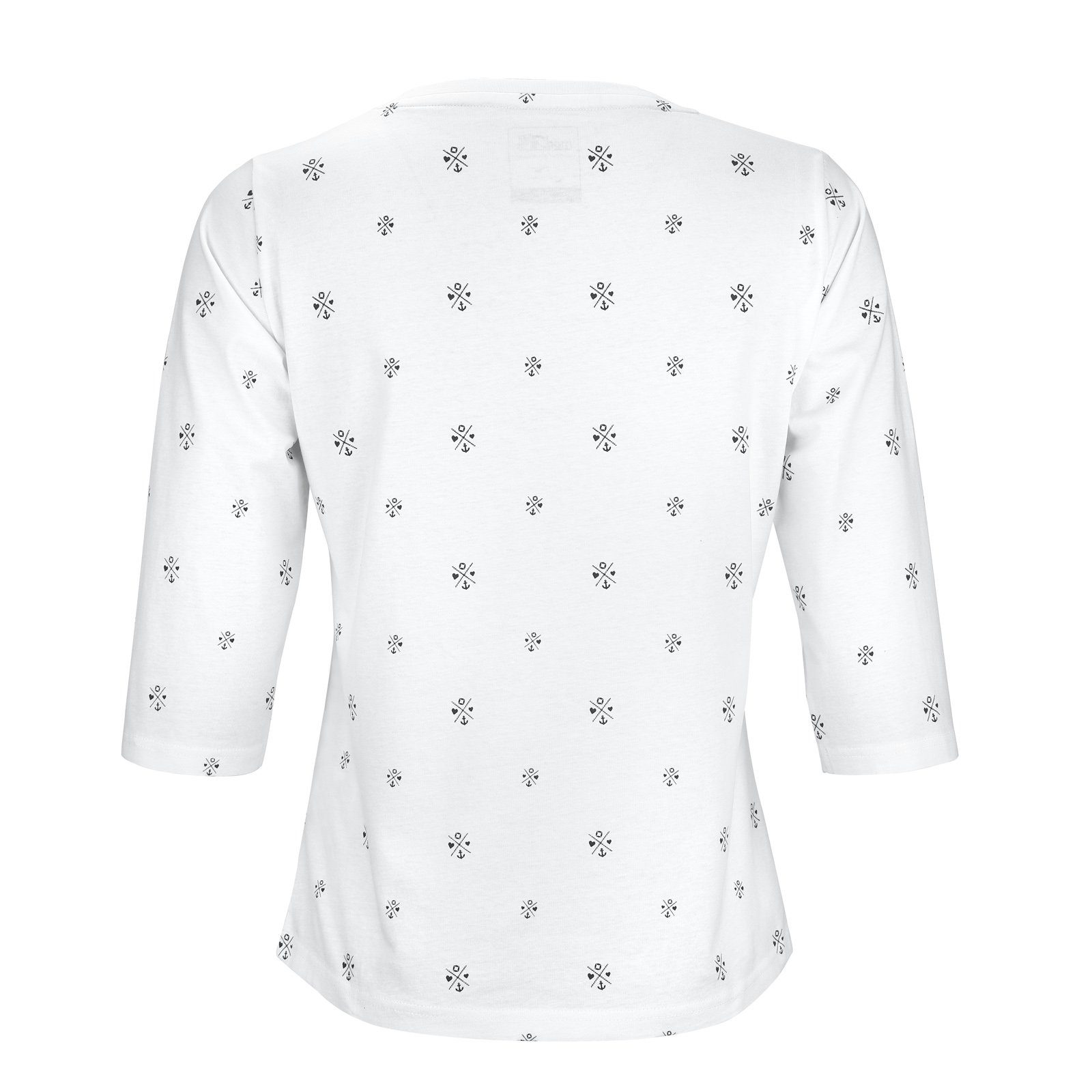 Damen Shirts modAS 3/4-Arm-Shirt Damen Shirt Print Maritim mit Rundhals-Ausschnitt aus Baumwolle