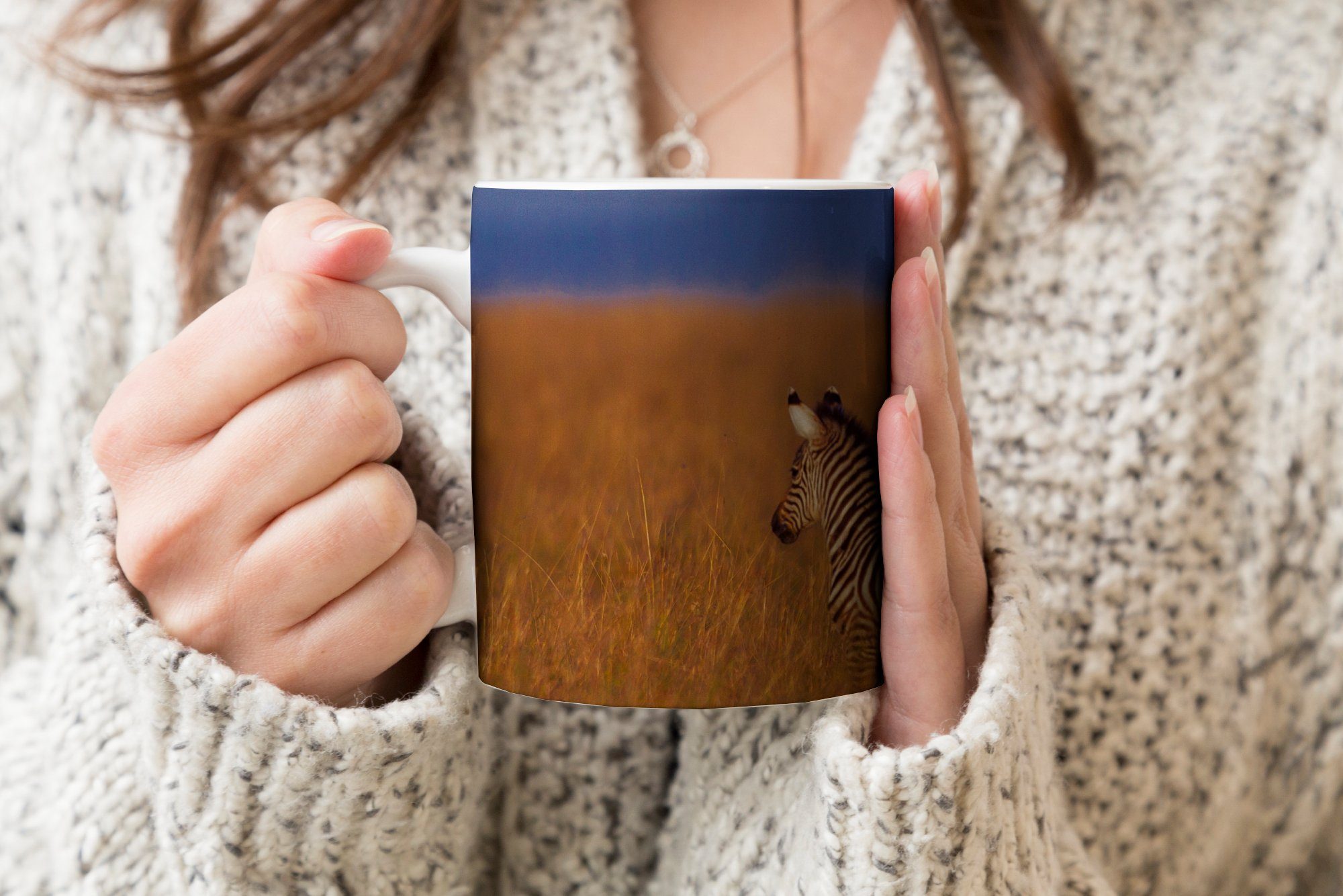 MuchoWow Tasse Mutter Keramik, und Becher, Geschenk Teetasse, Babyzebra, Teetasse, Kaffeetassen