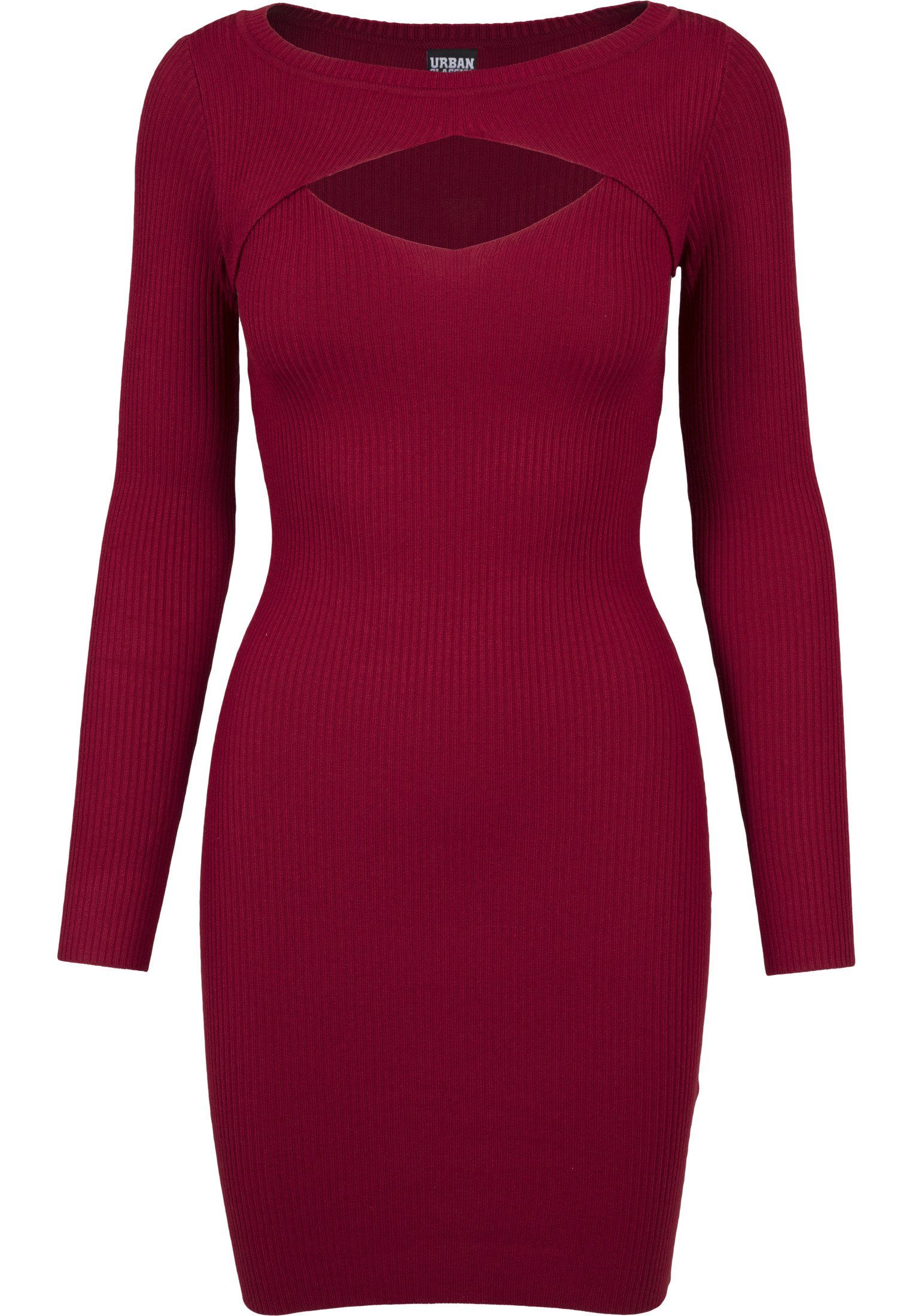 Out Cut burgundy (1-tlg) Damen Jerseykleid CLASSICS Ladies URBAN Dress