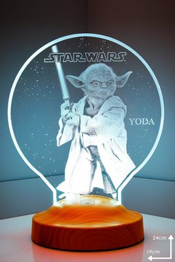 Geschenkelampe LED Nachttischlampe Star Wars Meister Yoda 3D Nachtlicht Geschenk für Jungen, Leuchte 7 Farben fest integriert, Star Wars Geschenkartikel, Geburtstagsgeschenk für Freunde, Fanartikel, Star Wars Fans