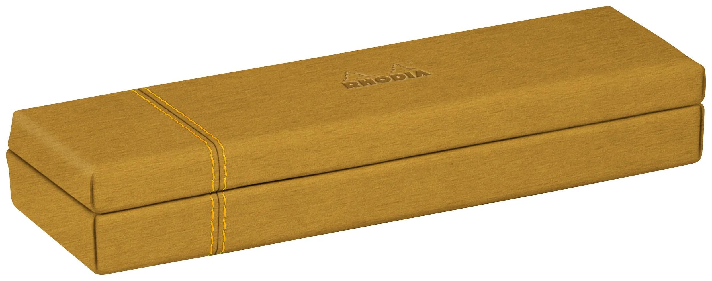 Rhodia Notizheft Rhodiarama, Stiftebox aus Kunstleder, 21x5,5x3cm - Gold 194507C, Rhodia, Blöcke, Hefte und Notizbücher