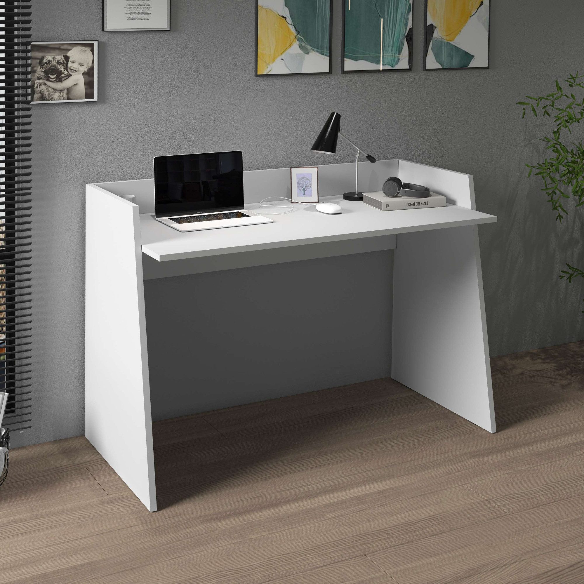 Home affaire Schreibtisch Vega, Schreibtisch, kleiner Computertisch, Bürotisch für Büro (1-St), mit 2 Diagonalseit, Arbeitsplatte Breite 100 cm