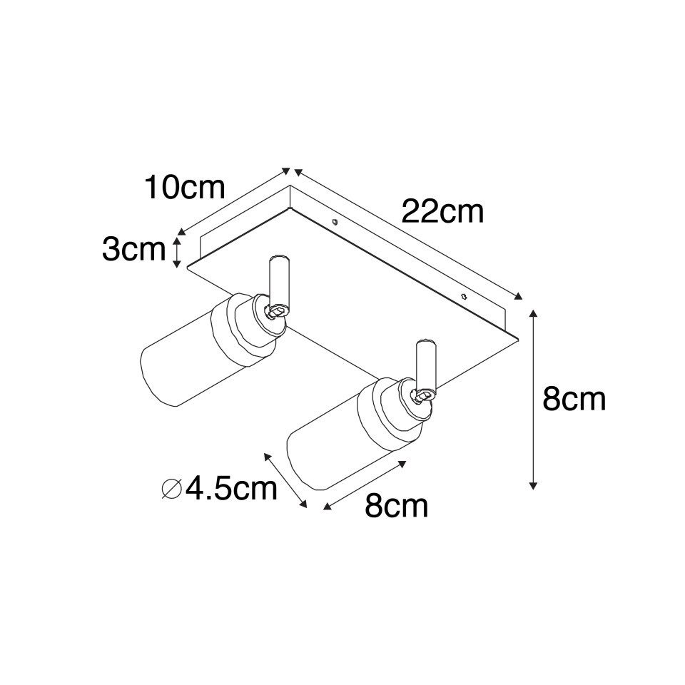 Qazqa LED Aufbaustrahler Japie, ohne Leuchtmittel, Warmweiß, QAZQA Aufbau­spot, g9, Gold, Stahl, Modern