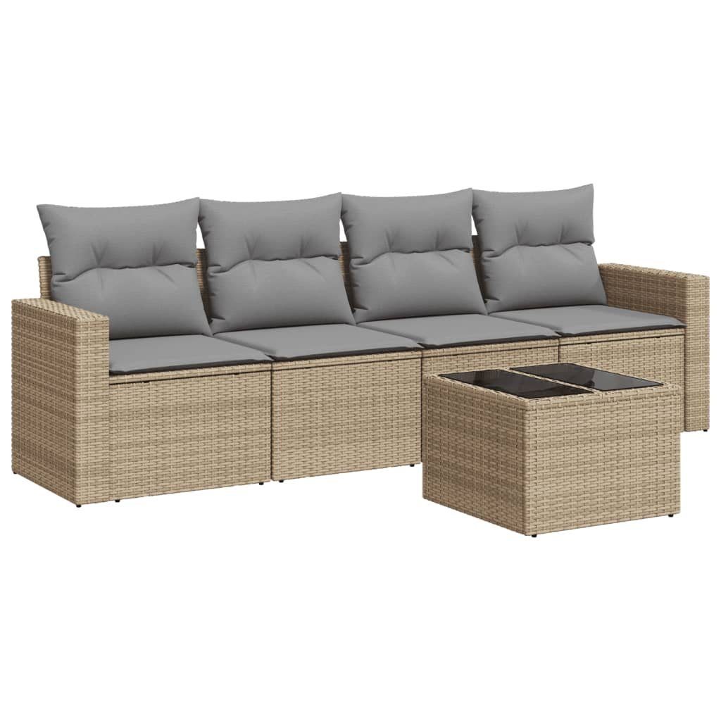 vidaXL Sofaelement 5-tlg. Garten-Sofagarnitur mit Kissen günstig online kaufen