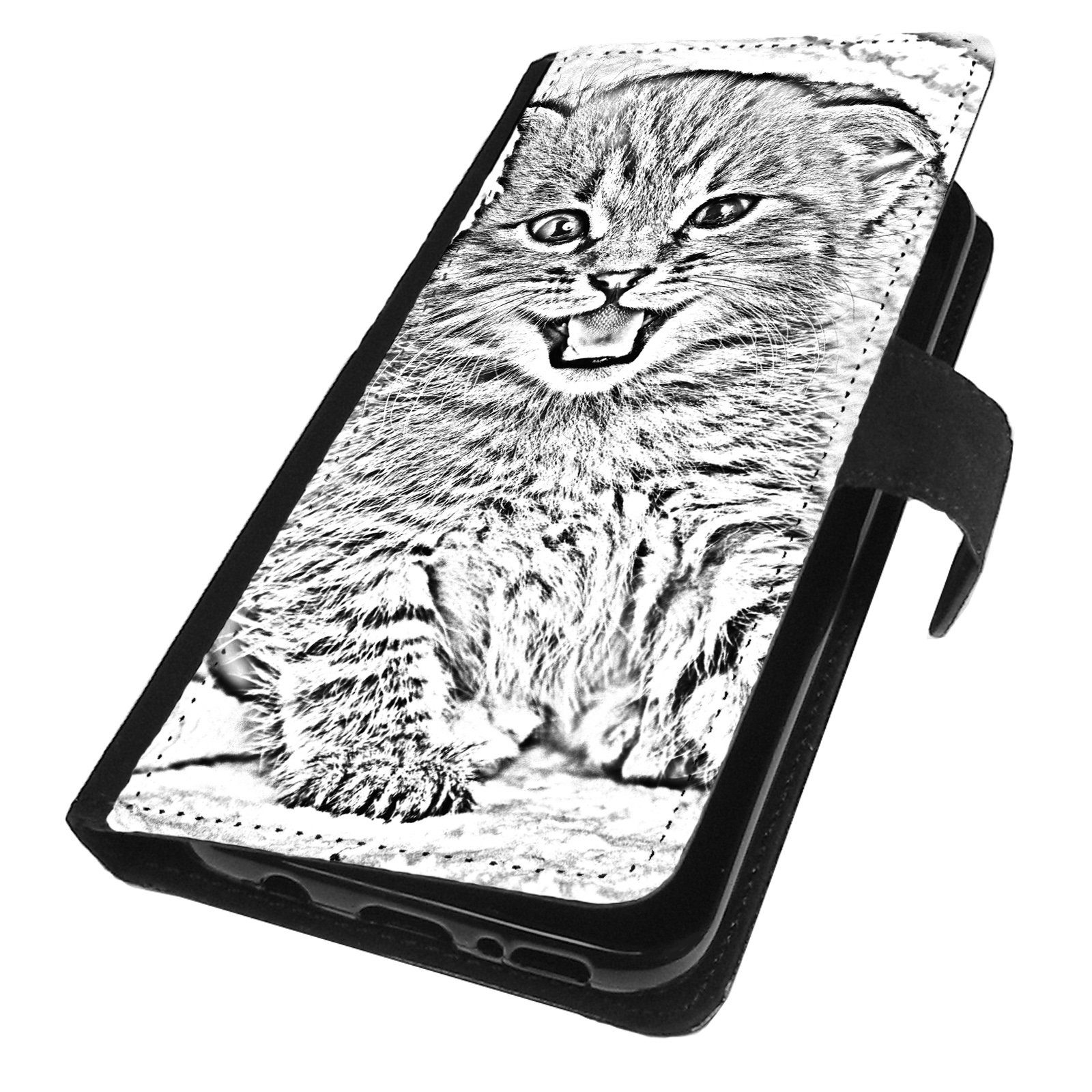 Traumhuelle Handyhülle MOTIV 356 Katze Handy Hülle für Samsung Galaxy iPhone Xiaomi Google, Handy Tasche Schutz Etui Flip Case Klapp Hülle Cover Silikon