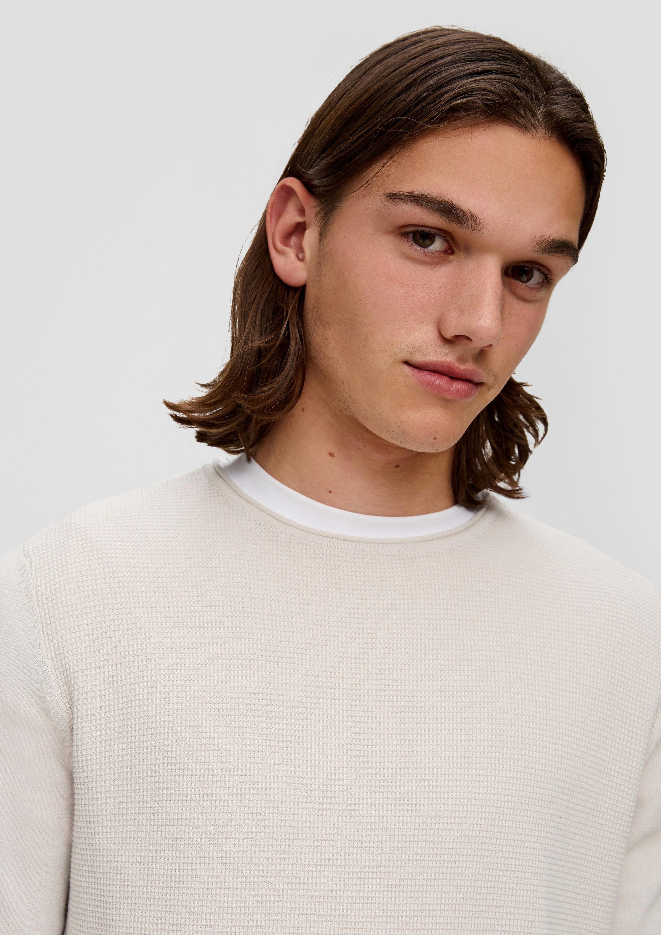 QS Longpullover Strickpullover Strickpullover mit Musterstruktur