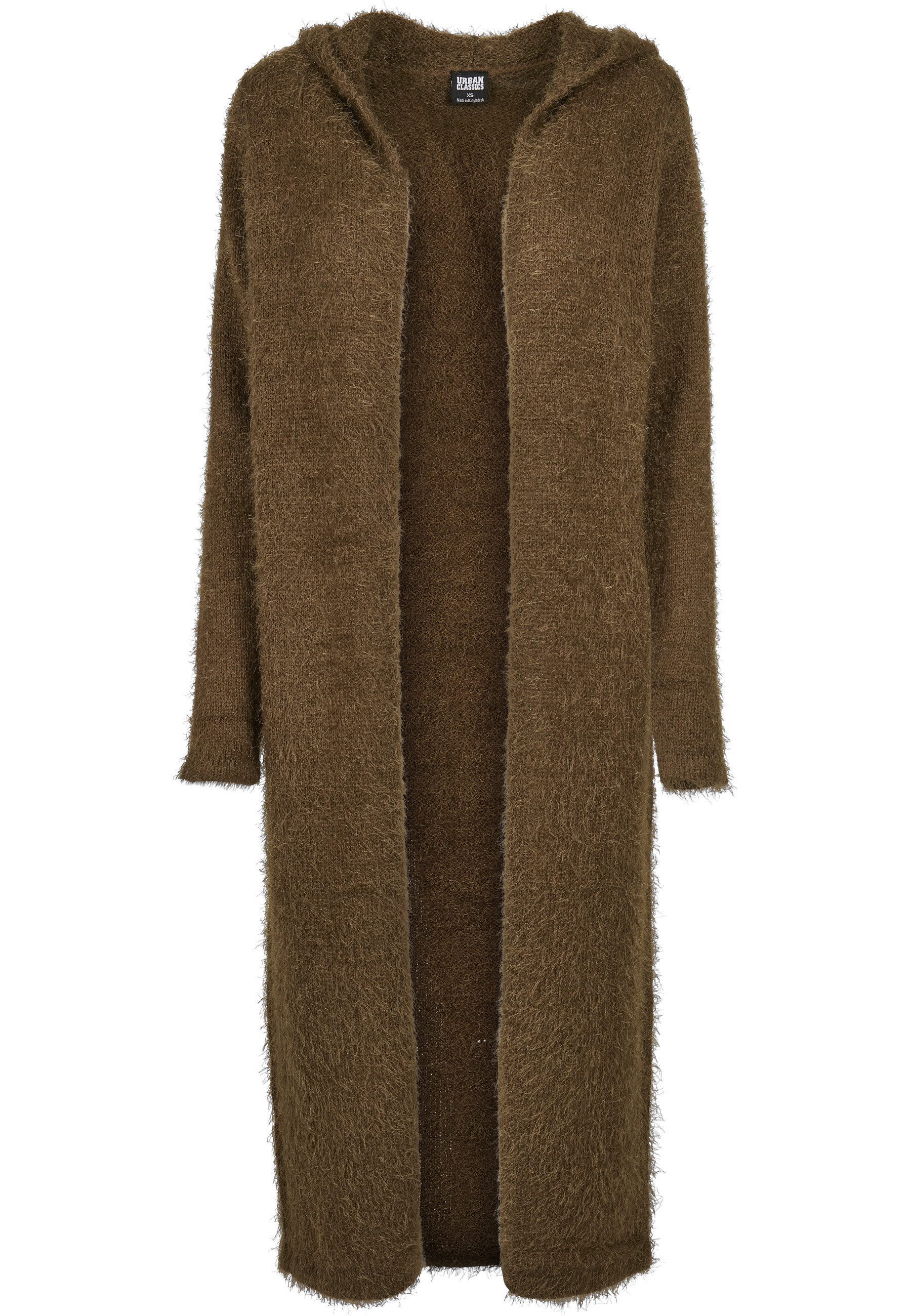 URBAN CLASSICS Strickjacke Urban Classics Damen Ladies Hooded Feather Cardigan (1-tlg)