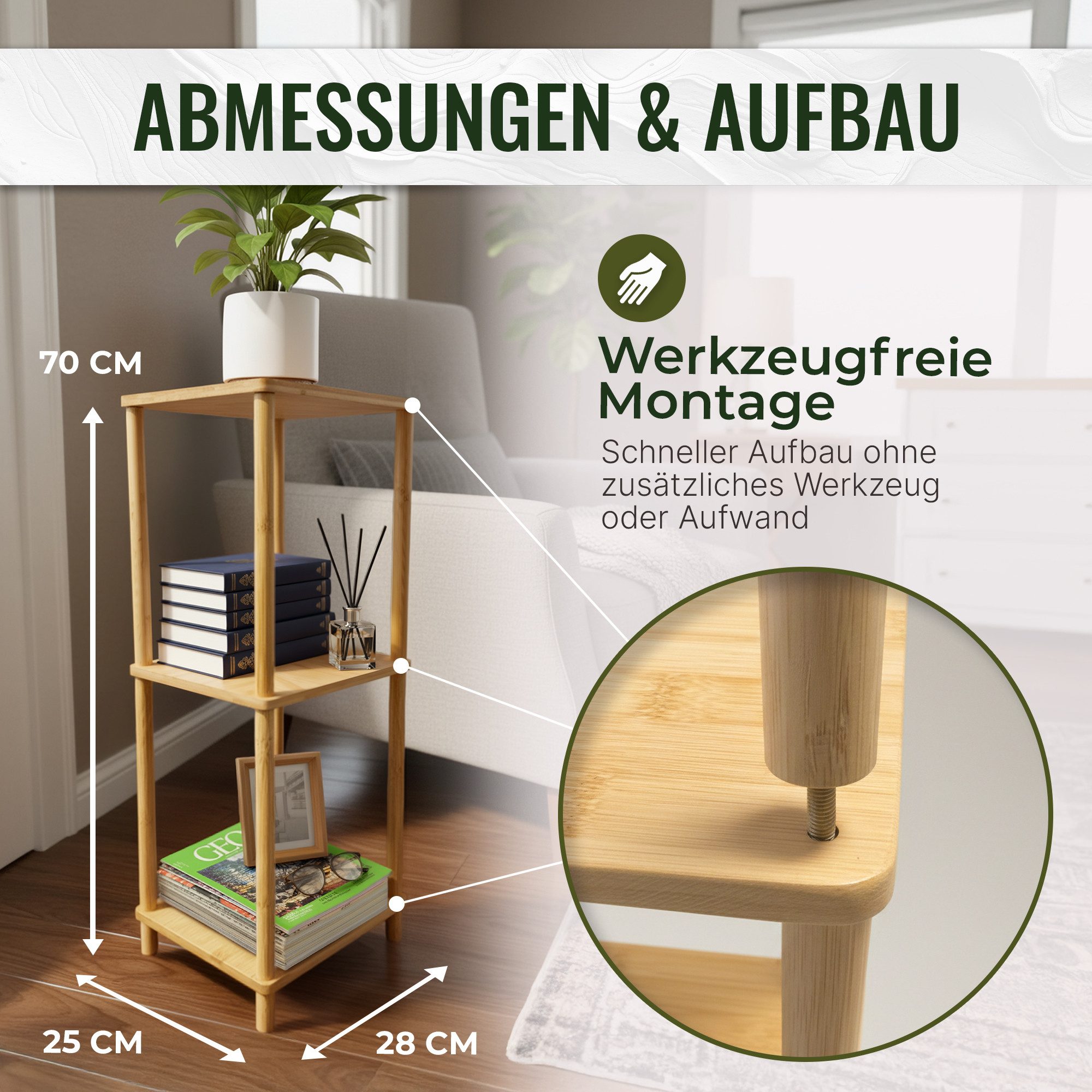 Allyson Badregal Mehretagen Bambusregal - Standregal Schmales Badezimmerreg günstig online kaufen