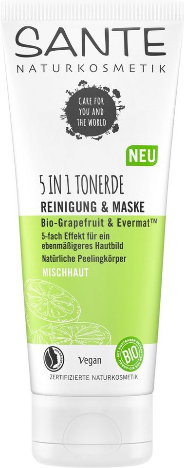 SANTE Gesichts-Reinigungscreme 5in1 Tonerde Reinigung & Maske